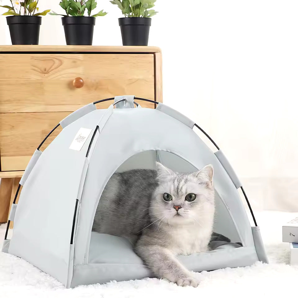 Cozy Cat Tent Bed – Warm & Soft Pet House for Kittens & Cats | Winter Cat Cave, Foldable Cushion Bed, Indoor Cat Furniture