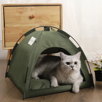 Cozy Cat Tent Bed – Warm & Soft Pet House for Kittens & Cats | Winter Cat Cave, Foldable Cushion Bed, Indoor Cat Furniture