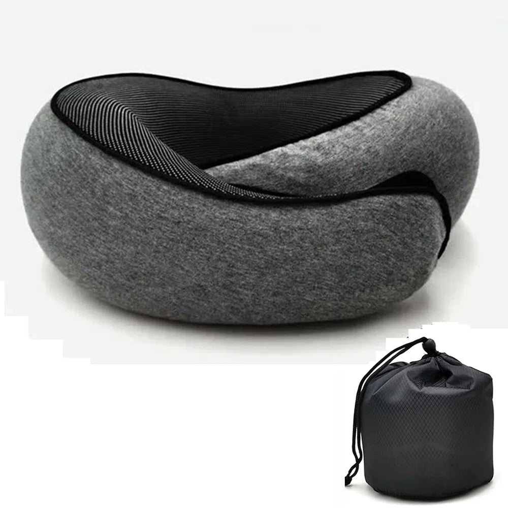 Memory Foam Travel Neck Pillow – U-Shaped, Soft & Supportive for Sleep, Noon Break & Travel Comfort