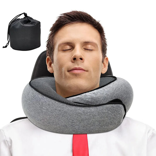 Memory Foam Travel Neck Pillow – U-Shaped, Soft & Supportive for Sleep, Noon Break & Travel Comfort